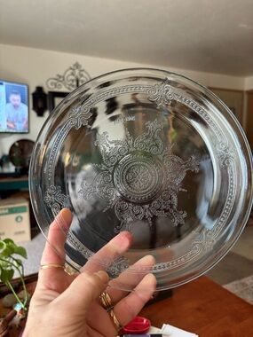 Fire King blue glass 9” Pie Pan set of 2